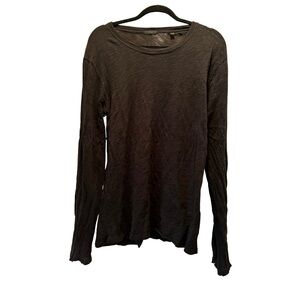 ATM Black Long Sleeve Cotton Top